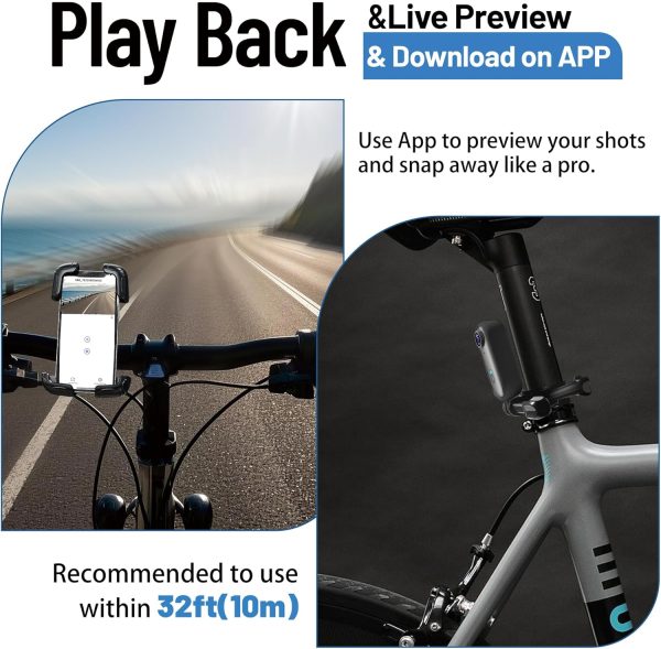 4K Mini WIFI Action Camera 128GB Thumb POV Portable Body Cam Wearable Video Recorder with IPX7 Waterproof Underwater Camcorder, Helmet Mount, Magnetic Sport DV for Bike Cycling, Pet, Vlogging(Black) - Image 3