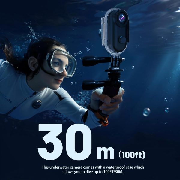 4K Mini WIFI Action Camera 128GB Thumb POV Portable Body Cam Wearable Video Recorder with IPX7 Waterproof Underwater Camcorder, Helmet Mount, Magnetic Sport DV for Bike Cycling, Pet, Vlogging(Black) - Image 4
