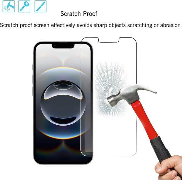 Ailun Screen Protector for iPhone 16e / iPhone 14 / iPhone 13 / iPhone 13 Pro [6.1 Inch] Display 3 Pack Tempered Glass, Case Friendly [Not for iPhone 16 6.1 Inch] - Image 3