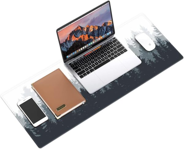 Galdas Gaming Mouse Mat Forest Background Pattern XXL XL Large Mouse Mat Long Extended Mouse Pad Desk Mat Non-Slip Rubber Mice Pads Stitched Edges Thin Pad (31.5 x 11.8 x 0.12 Inches) Tree - Image 5